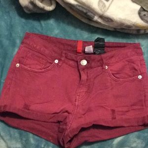 Burgundy shorts